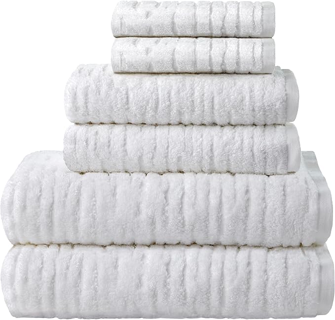 SKL Home CloudSoft 100% Cotton Luxury 6-Piece Towel Set, 600 GSM, Ultra Plush & by SKLHomebySaturdayKnightLtd