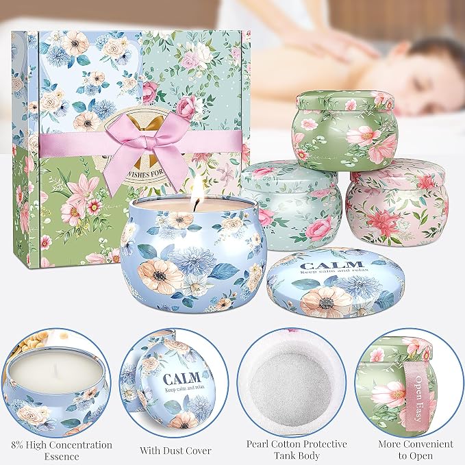 BlissfulOasis Scented Candles Set, 35.2 oz 8 Pack Home Scented Candles - Image 4