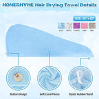 Hair Towel Wrap, 5 Pack Quick Dry Hair Wrap, Highly Absorbent Adjustable Soft - Image 3