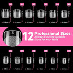 UNA GELLA Extra Short Square Oval Nail Tips 216pcs Pre-shaped Half Matte Square - Image 8