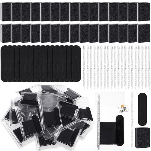 100 Sets Disposable Manicure Kit Individually Package Nail Tech Must Haves by Lanties