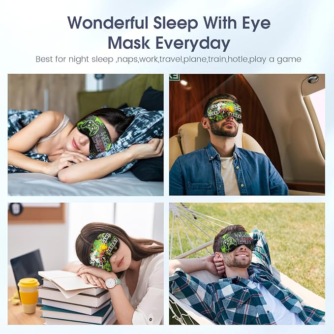 2 Pcs Boys Sleep Eye Mask, Guys Blackout Sleeping Silk Mask - Image 7