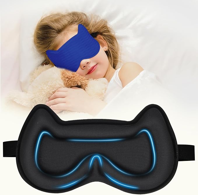 Kids Sleep Mask Eye Mask: 3D Contoured Cup Sleeping Masks, Blindfold - Image 8