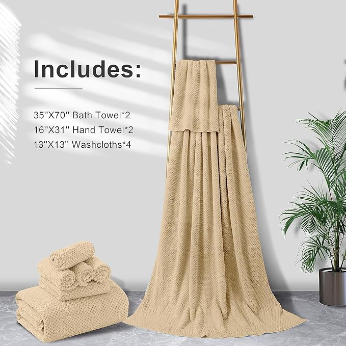 8-Piece Bath Towel Set, 2 Extra Large Bath Towel Sheets, 2 Hand Towels and 4 - Image 6