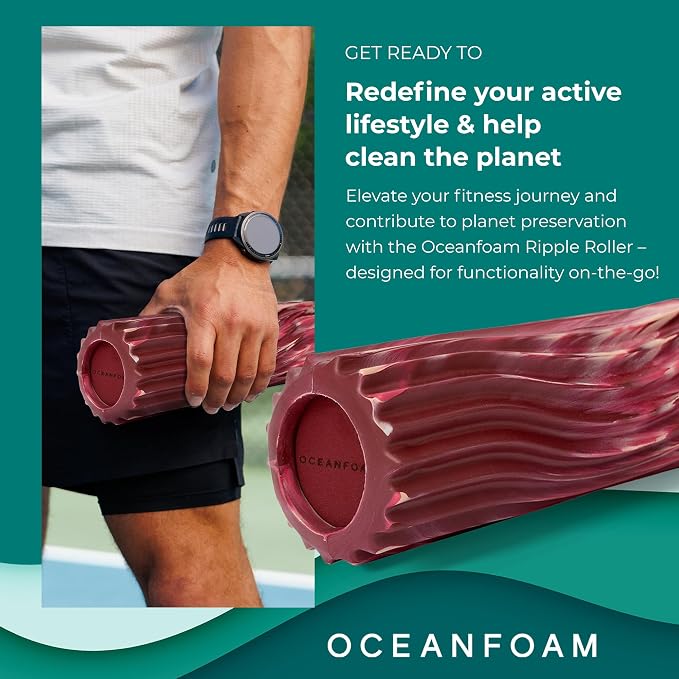 Oceanfoam Ripple Travel Foam Roller Firm Mini Foam Roller - Image 4