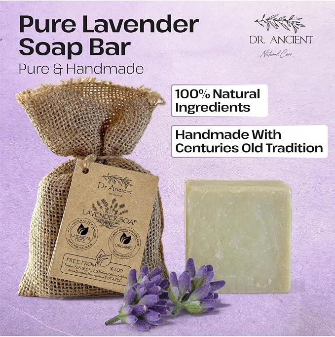 Dr.Ancient Lavender Soap Bar, Organic Soap Bars Handcrafted the Traditional Way - Image 5
