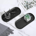 Luxspire Bathroom Vanity Tray, Oval Soap Dispenser Tray, Handmade Resin - Image 7