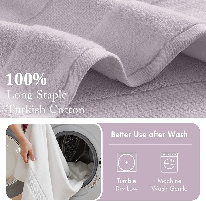 Madison Park Turkish 100% Cotton Towel Set, 600Gsm Luxury Premium Weight - Image 5