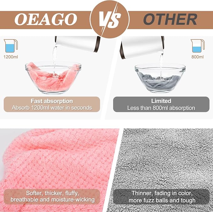 OEAGO Microfiber Hair Towel for Women: Gifts for Teen Girls Kids Girlfriends - Image 4