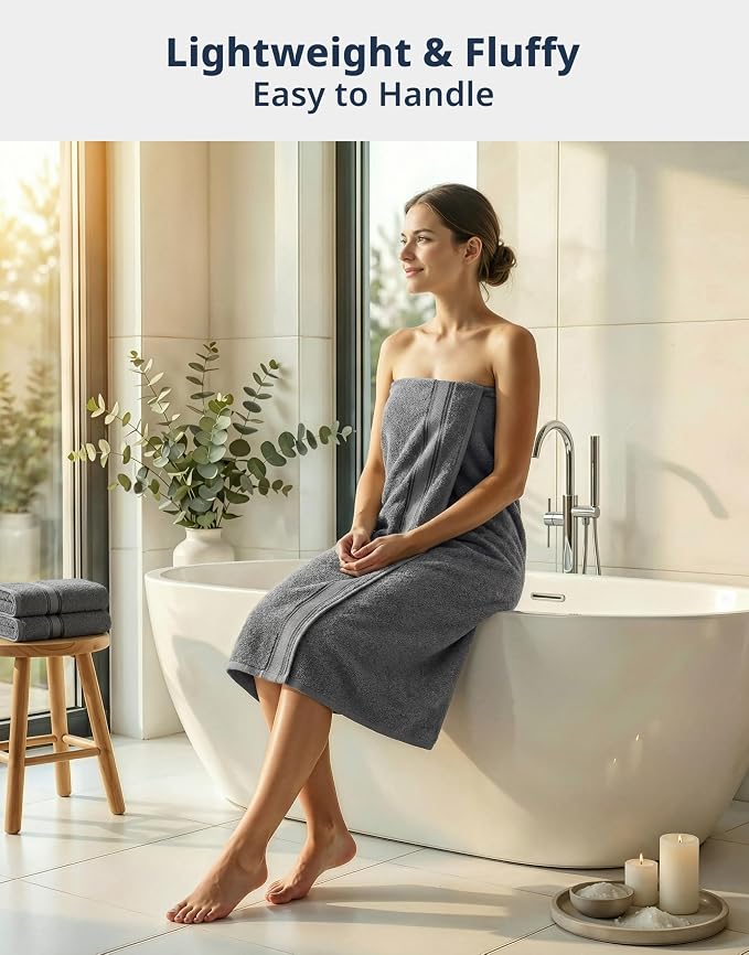 LANE LINEN 100% Cotton Bath Towels Set of 4 - Image 2