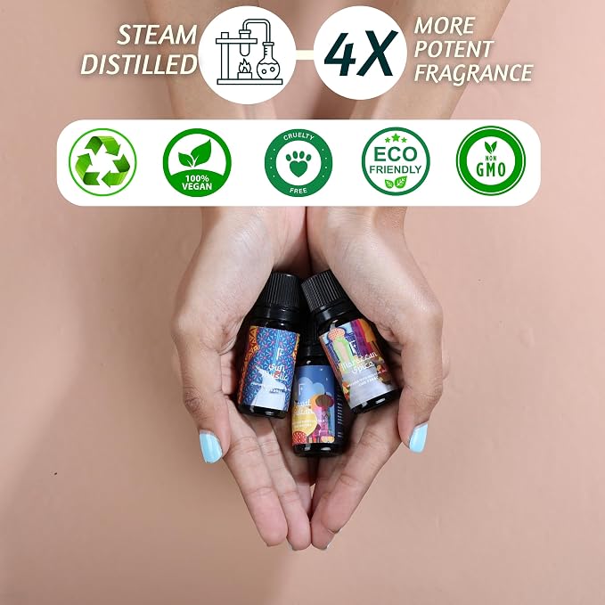 Folkulture Essential Oils Set for Diffuser | Pack of 3 Exotic Aromatherapy Oils - Image 6