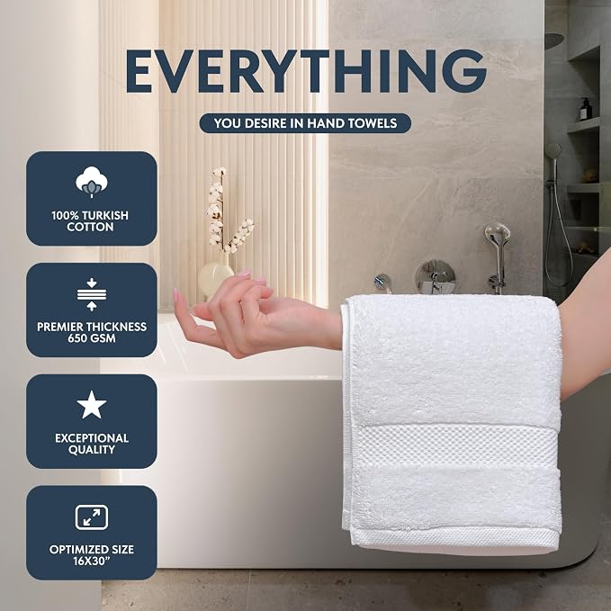 Luxury White Hand Towels - Image 2