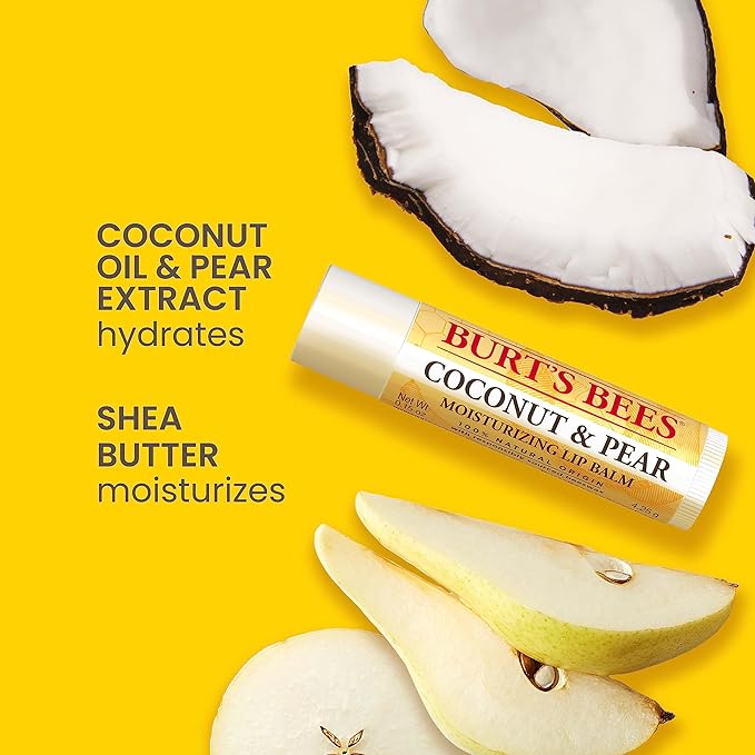 Burt's Bees Lip Balm, Strawberry, Coconut and Pear, and Vanilla Bean Pack - Image 2