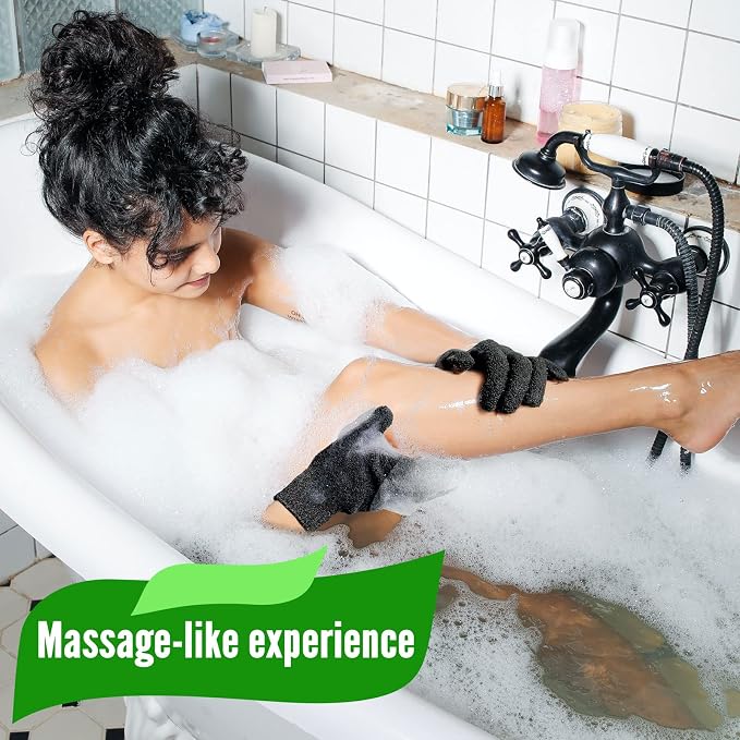 MIG4U Shower Exfoliating Scrub Gloves, Bathing Gloves Body Wash Dead Skin - Image 5