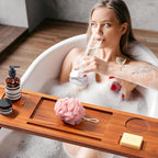 Premium Teak Bathtub Tray for Freestanding Baths - Image 6