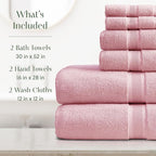 Springtree Home Luxury Bamboo Rayon Bath Towel Set 6 Piece Set | 35% Bamboo - Image 2