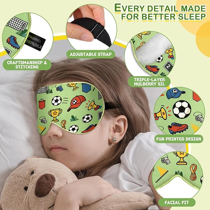 Kids Silk Sleep Mask: 100% Mulberry Silk Eye Mask - Image 3