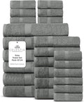 100% Cotton Bath Towel Set of 24-6 Bath Towels, 6 Hand Towels, 12 Wash Cloths by VillaCelestia