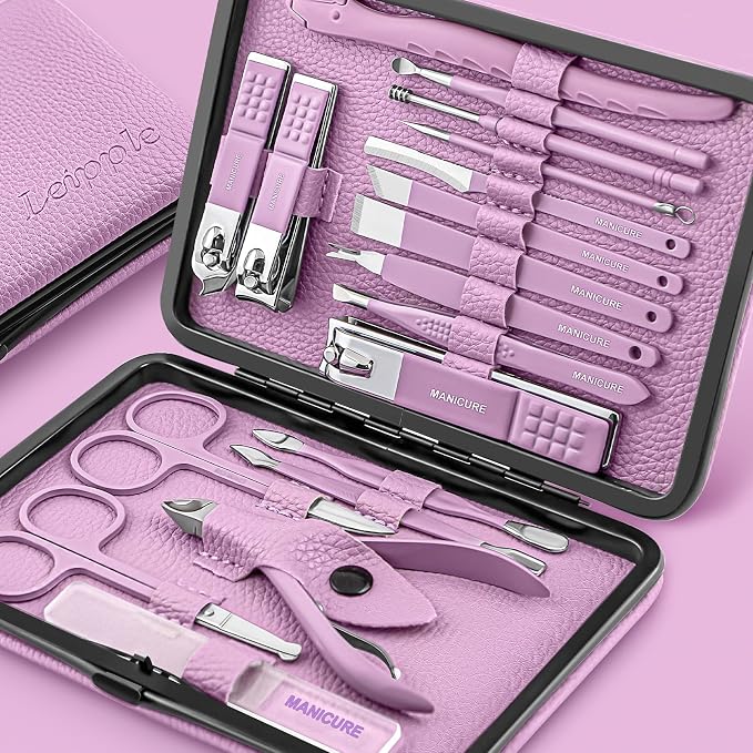 Manicure Set Professional Pedicure Kit Nail Clippers Kit by Leipple