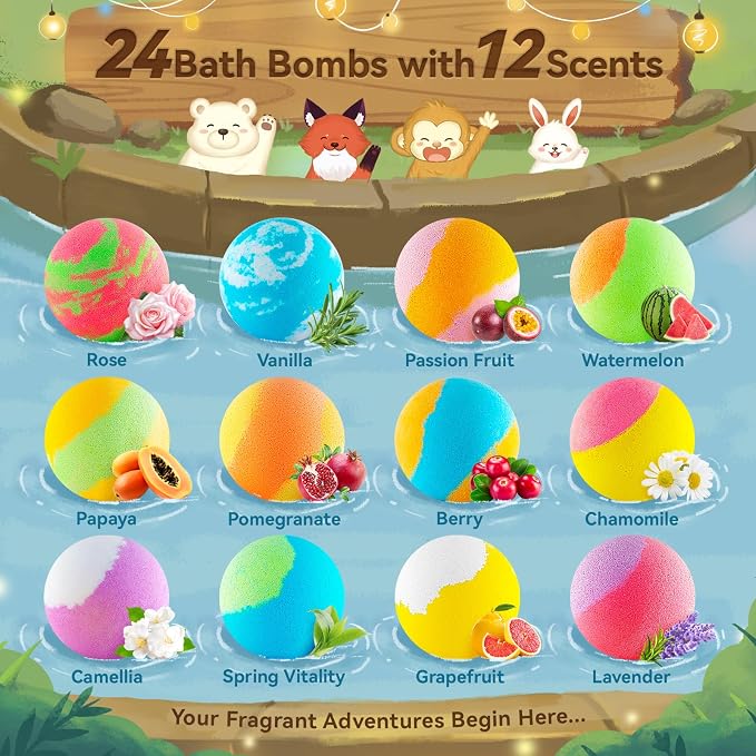 Bath Bombs for Kids with Surprise Inside – 24 Pack Handmade Bath Bombs with - Image 6