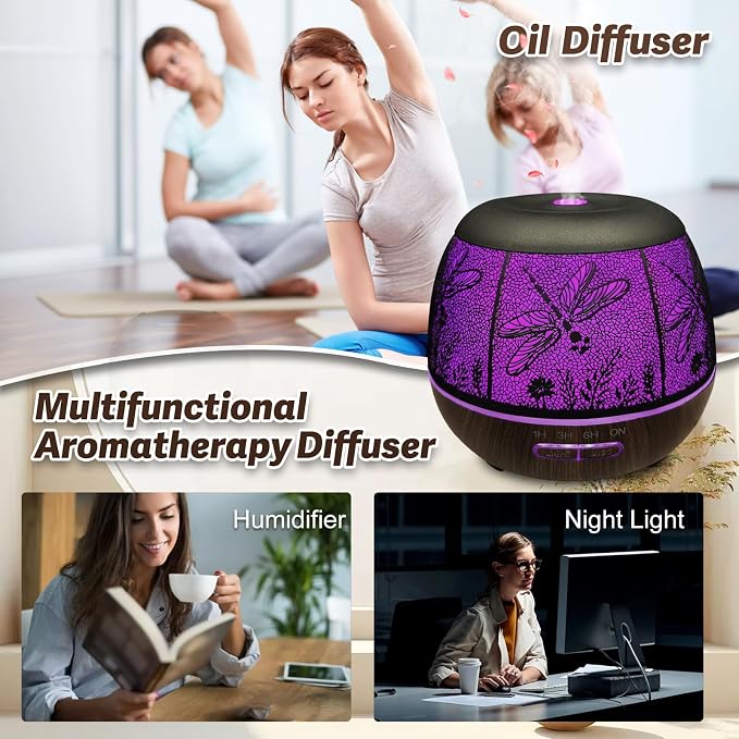 Roonbo Diffusers for Essential Oils Large Room 400ml, Essential Oil Diffuser - Image 3