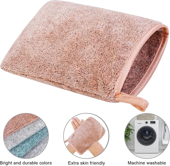 PHOGARY 6 Pack Microfiber Body Wash Mitts, 6×8 Inch Super Absorbent & Soft Face - Image 4