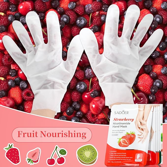 48 Pcs Fruits Beauty Hand Mask Bulk Hydrating Hand Moisturizing Gloves Mask - Image 6