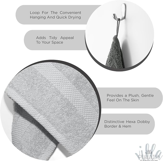100% Cotton Bath Towel Set of 24-6 Bath Towels, 6 Hand Towels, 12 Wash Cloths - Image 4