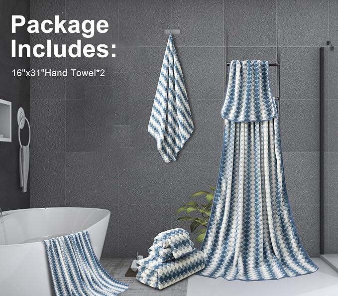 2Pcs Hand Towel 16"x31" Towel Set - Image 3