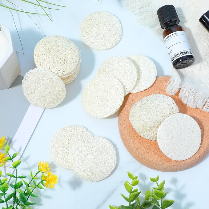 Nogeqi 20 Pcs Natural Loofah Sponge Pads - Image 8