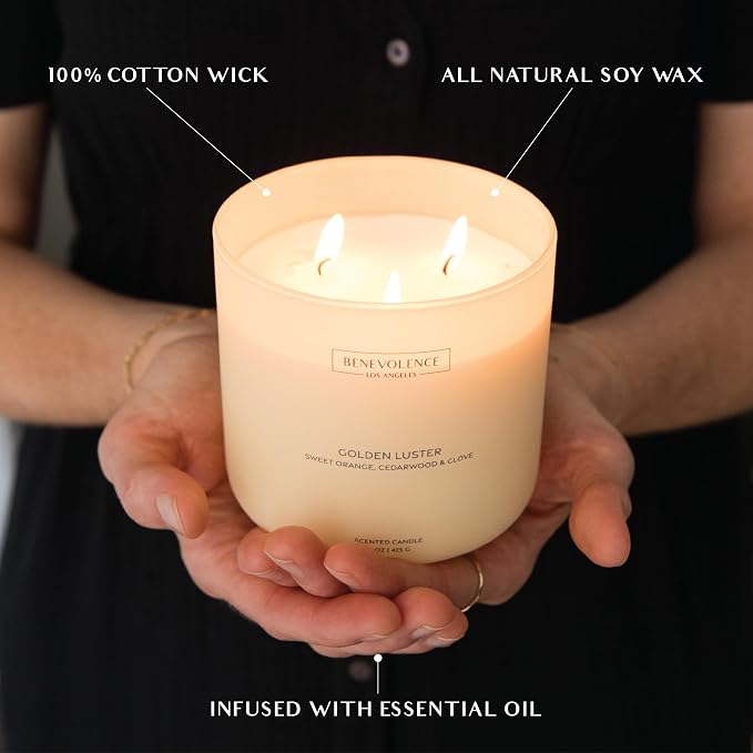 Orange, Cedarwood & Clove – Benevolence LA Large 3-Wick Scented Candle - Image 4