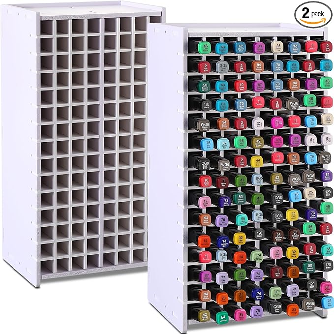 Sunnychicc 2 Pack Marker Storage Organizer, 240 Slots Total Art Supply Holder by Sunnychicc