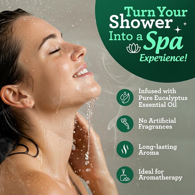 GuruNanda Eucalyptus Vapor Shower Tablets, Clean-Dissolving Aromatherapy Shower - Image 2