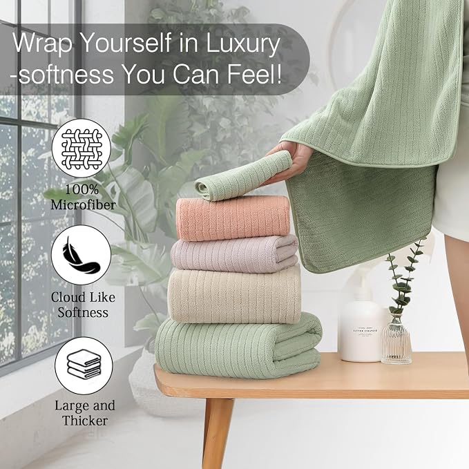18 Piece Family Bath Towel Set Include 6 Bath Towels, 6 Hand Towels and 6 - Image 5