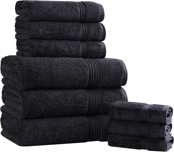 Superior Egyptian Cotton 9-Piece Towel Set, Guest Bath Decor Essentials - Image 2