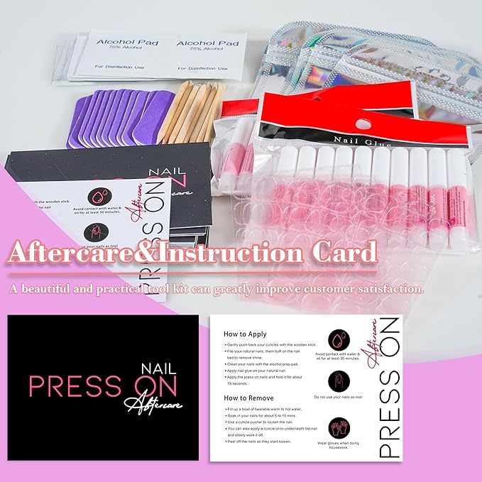 Press On Nail Tool Kit for Nail Business, Nail Prep Application Disposable Kit - Image 6