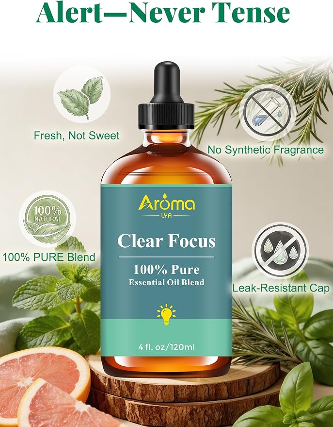 Clear Focus — A 100% Pure Essential Oil Blend, Cool-Citrus Herbal Blend that - Image 6