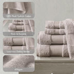 Madison Park Turkish 100% Cotton 600Gsm Luxury Premium Thick Soft Absorbent - Image 4