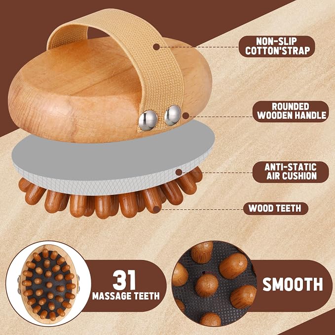 ProSuites Wooden Meridian Massage Body Brush - Image 3
