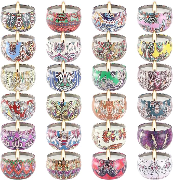 YOROXRG 24Pack Scented Candles, Soy Wax Jar Candles, Aromatherapy Candles by YOROXRG