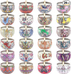 WPONSZU Scented Candles Gifts Set 24 Pack Soy Wax Travel Tin Jar Candles by WPONSZU