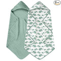 Yoofoss Hooded Baby Towels for Newborn 2 Pack 100% Muslin Organic Cotton Baby by YOOFOSS