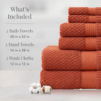NY Loft 100% Cotton Towel Set 6 Piece Towel Set | Super Soft & Absorbent - Image 2