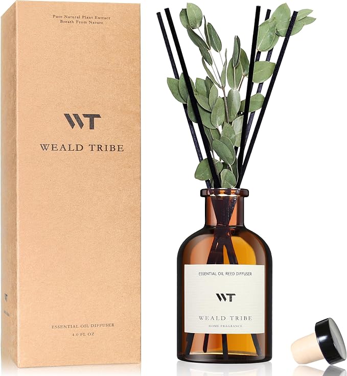 WEALD TRIBE Reed Diffuser Set for Bathroom Air Fresheners, Oil Diffuser Sticks by WEALD+TRIBE