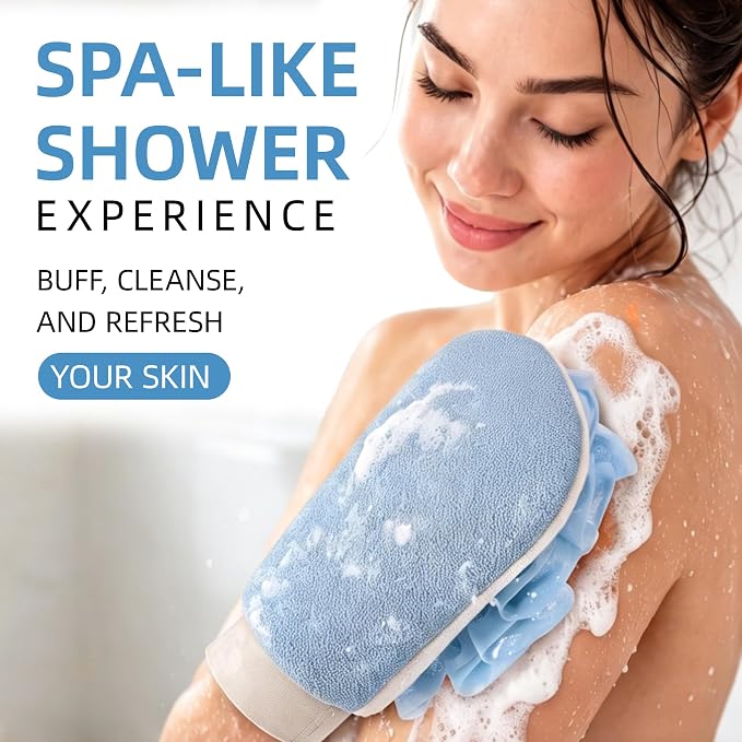 2-in-1 Exfoliating Glove for Self Tan Removal & Daily Shower, Dual-Sided Korean - Image 4