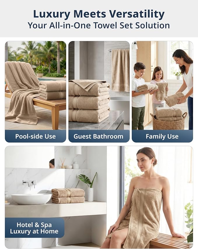 LANE LINEN 100% Cotton Large Bath Towels - Image 7