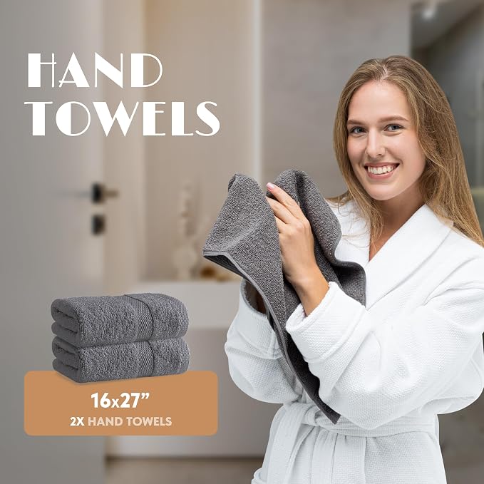 Gray Bath Towel Set of 6 - Image 5