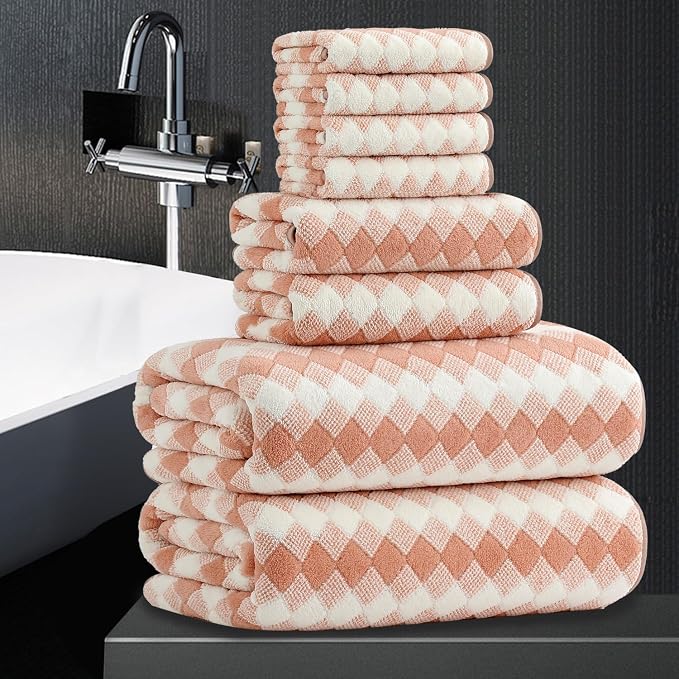 8 Piece Bathroom Towel Set |2 Oversized Bath Towels, 2 Hand Towels, 4 by MAGGEA
