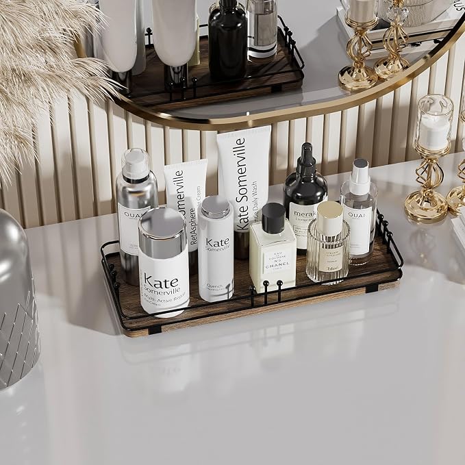 Bathroom Vanity Tray for Countertop Toiletries Perfume Makeup Soap Dispenser - Image 3