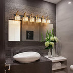 Crystal Vanity Lights 6-Light Black Gold Bathroom Vanity Lights Modern Crystal - Image 2